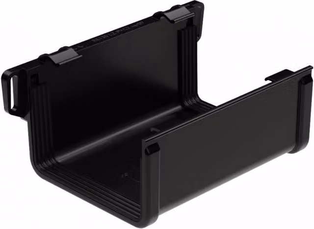 Galeco Square Gutter Large Union Box in Black, 135mm