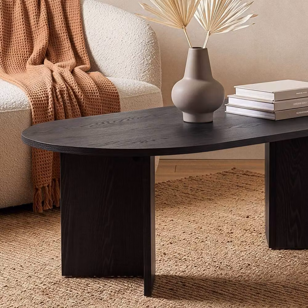 CALICOSY IRIS Oval Coffee Table in Black – 2