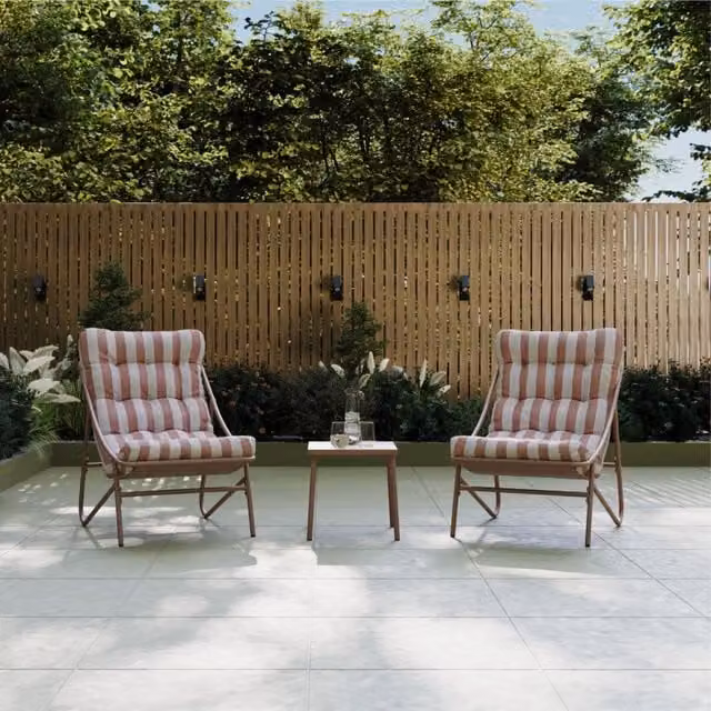 Charles Bentley Porto Stripe 2 Seater Bistro Set in Terracotta