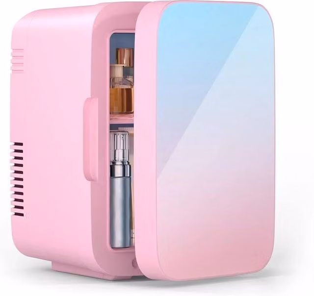 PAWNORA 4L Mini Portable Tabletop Fridge in Pink