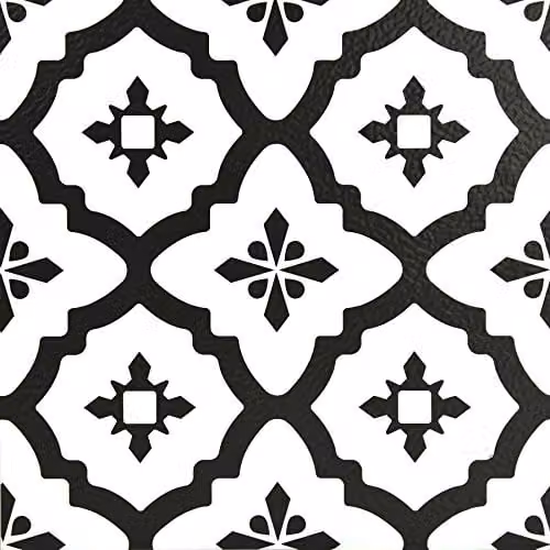 WallPops FP2480 Comet Peel and Stick Floor Tiles, Black, Set of 10, 30.48 x 30.48 cm – 1