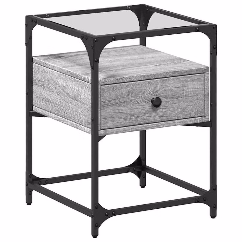 Berkfield Home Decorative Bedside Cabinets, 2 Piece Set in Grey Sonoma, W/D/H: 40 x 40 x 55 cm – 5
