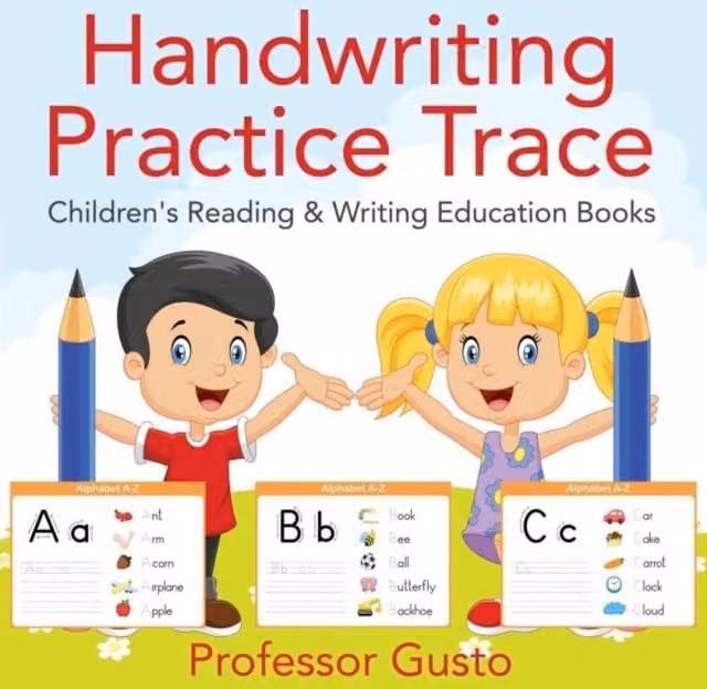 Professor Gusto Handwriting Practice Trace Penmanship Book for Children, Multicolour