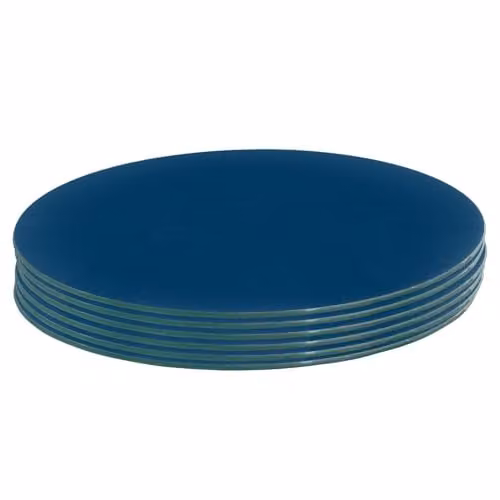 Harbour Housewares Set of 6 Round Blue Glass Placemats, Diameter: 30 cm