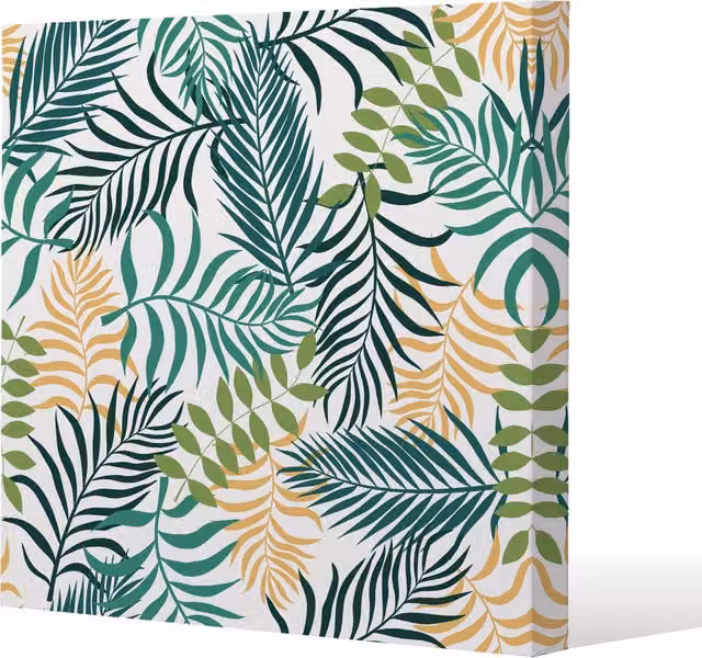 Benjamin Tate Design LTD Tropical Palm Leaves Botanical Canvas Print, Green, Width: 77 cm