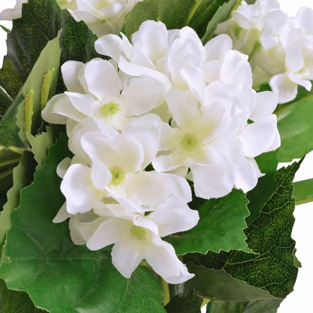 Berkfield Home Realistic Artificial White Hydrangea Plant in Pot, Height: 60 cm – 3