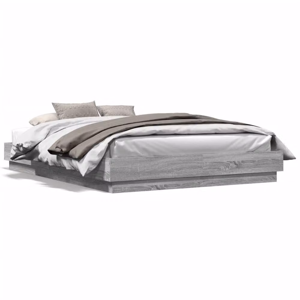 Berkfield Home Durable Bed Frame in Grey, W/D/H: 140 x 203 x 23 cm – 3