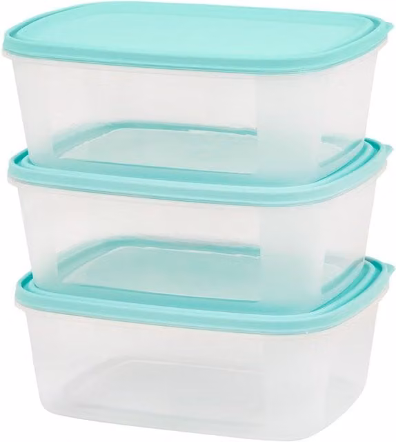 Wham Everyday Food Storage Box Pack of 3, 2L, Transparent