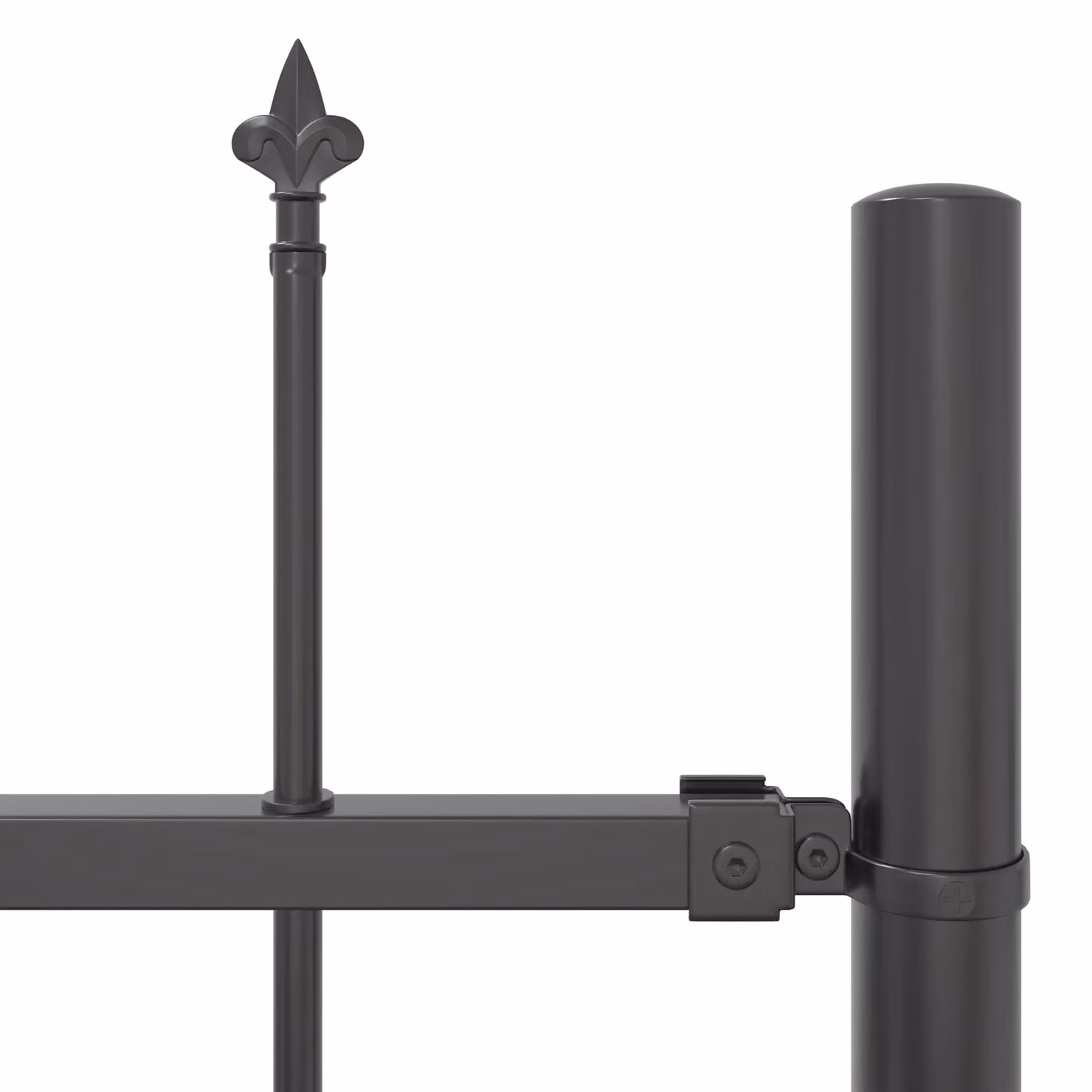 Berkfield Home Garden Set of 6 Grey Powder-Coated Steel Garden Fence Panels, H 170 cm x W 110 cm – 3