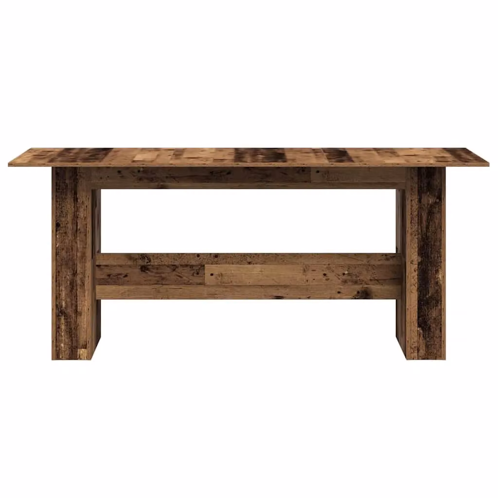 Berkfield Home Rustic Old Wood Dining Table in Brown, W/D/H: 180 x 90 x 76 cm – 3