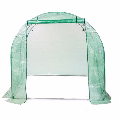 Garden Grow Greenhouse Polytunnel with Powder Coated Steel Frame and Netted Windows, W/D/H: 200 x 200 x 192.96 cm – 6