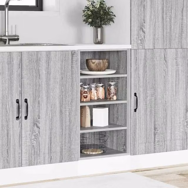 Berkfield Home Grey Sonoma Modern Kitchen Base Unit with Hinged Doors, W/D/H: 40 x 44.5 x 81.5 cm – 1