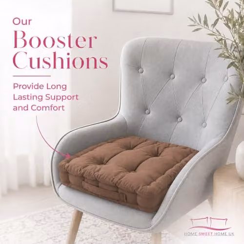 Snug City Adult Chunky Booster Cushion in Brown, 100% Cotton, W/D/H: 45 x 45 x 10 cm – 4