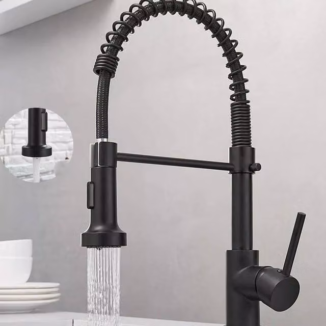 SPETLEK Matt Black Monobloc Single Lever Kitchen Sink Mixer Tap