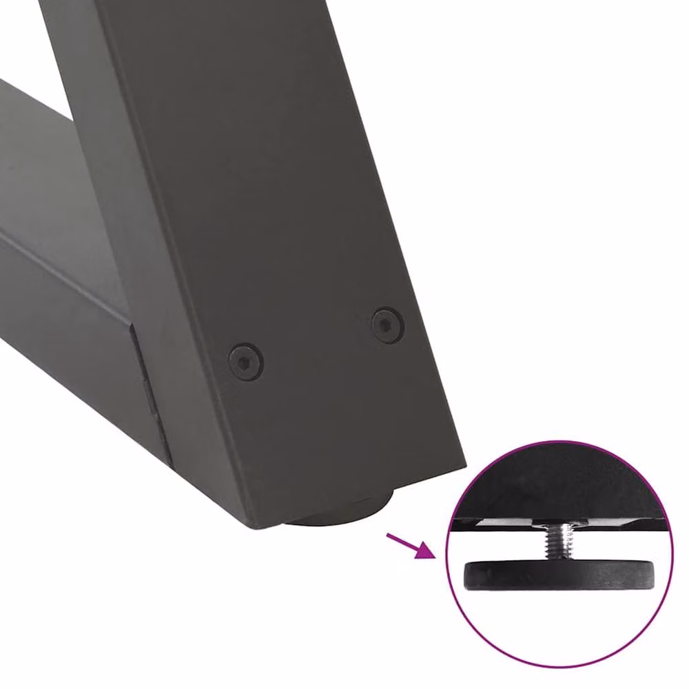 Berkfield Home Modern Dining Table Legs, 2 Pieces, Anthracite Steel, Height: 70 cm – 6