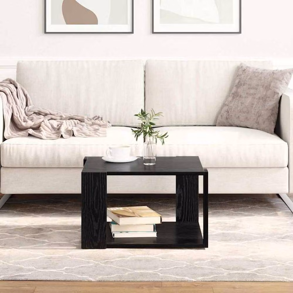 Berkfield Home Black Oak Coffee Table, W: 51.5 cm, D: 51.5 cm, H: 30 cm – 2