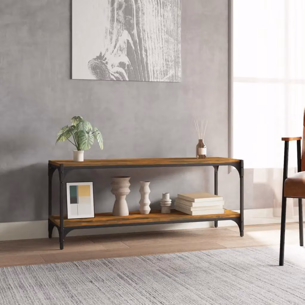 Berkfield Home Smoked Oak TV Cabinet in Brown, W/D/H: 100 x 33 x 41 cm – 3