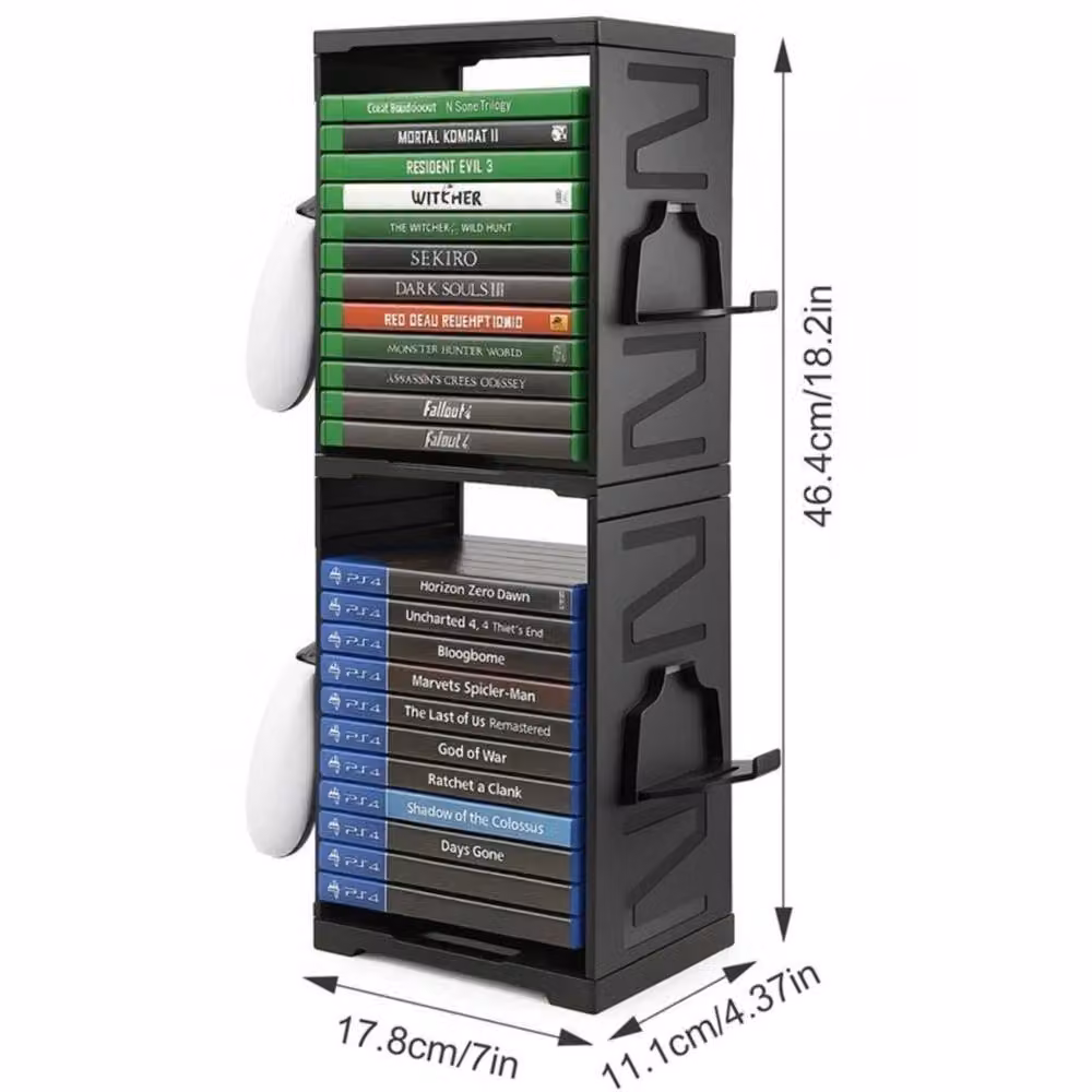 FLAVORA Universal Game Disc Storage Tower Vertical Stand in Black – 2
