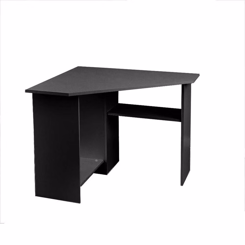 ERGOVEXA Modern Computer and Writing Desk with Shelves in Black – 4