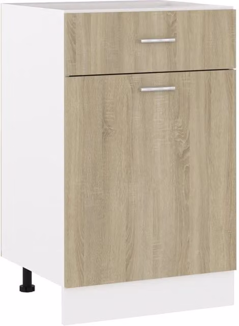 Berkfield Home Sonoma Oak Drawer Bottom Cabinet in Brown, W/D/H: 50 x 46 x 81.5 cm