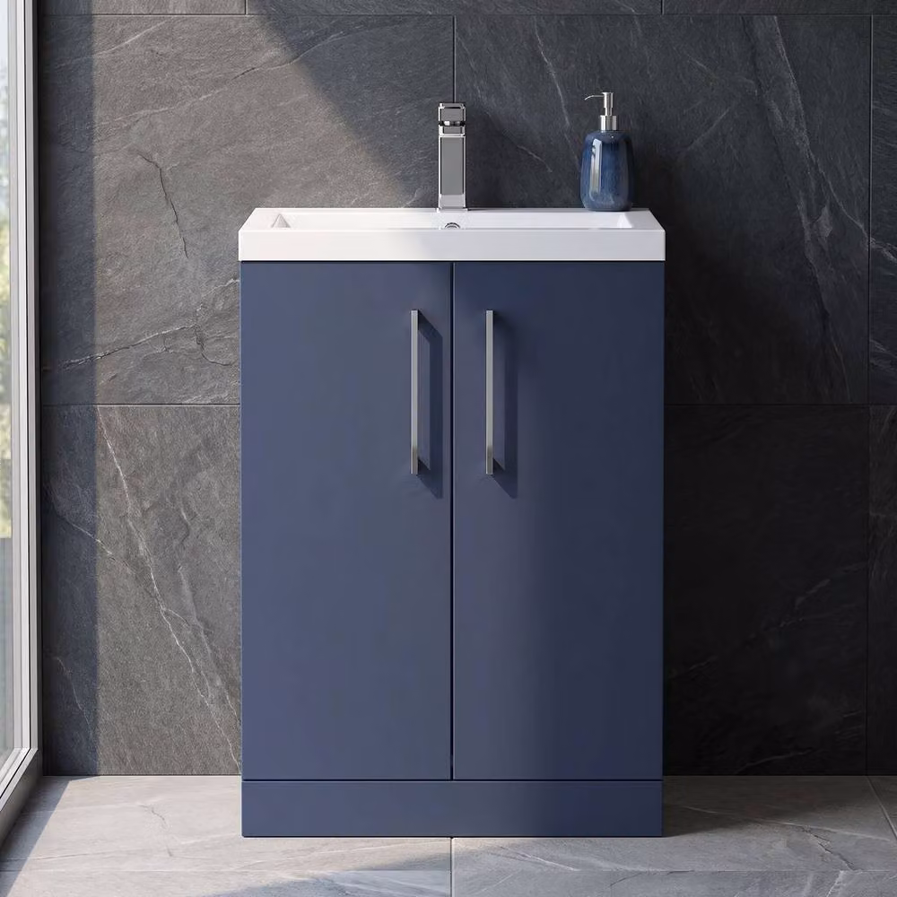 Balterley Bramshall Compact 2 Door Dark Blue Matt Vanity Basin Unit, W: 60 cm, H: 84 cm – 3