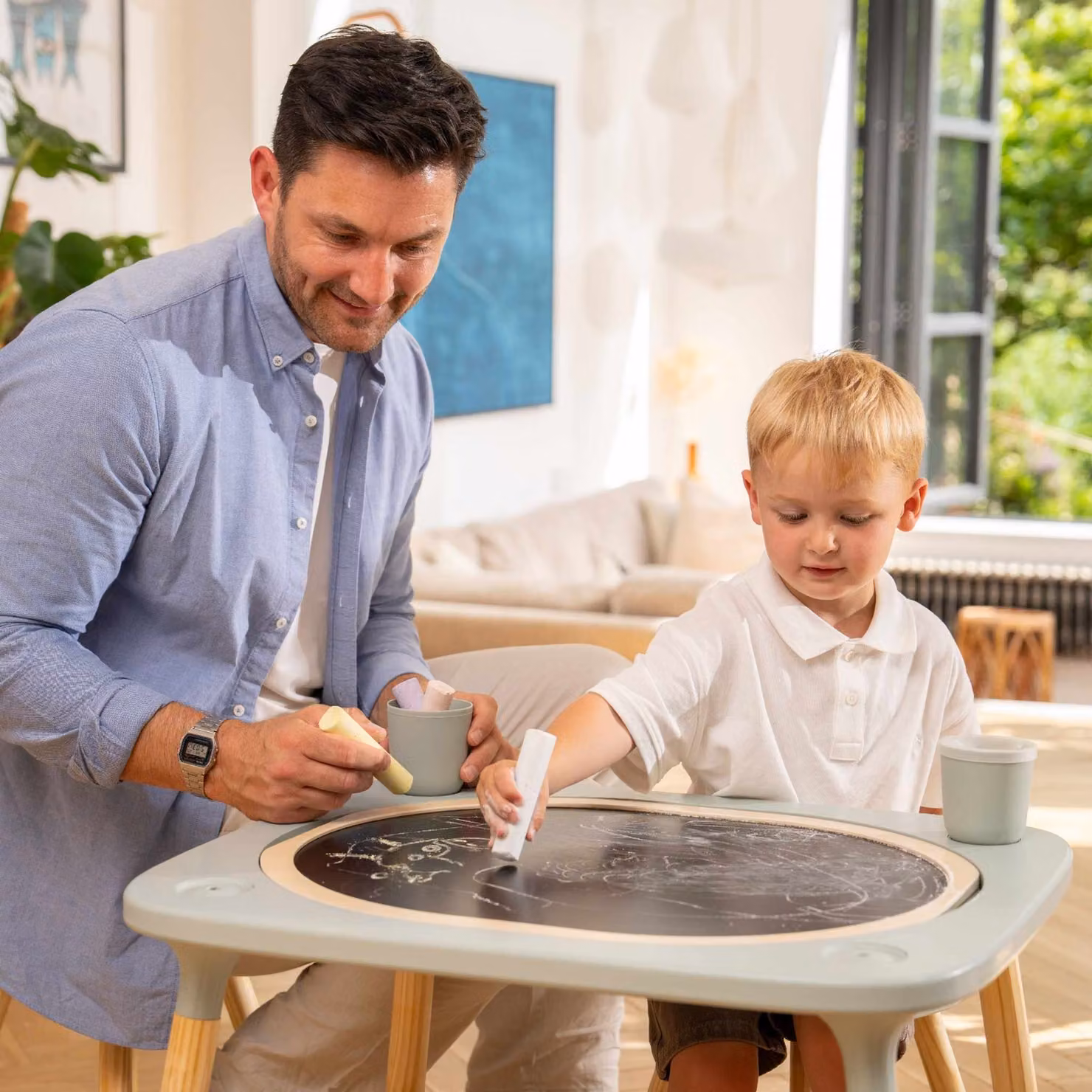 TP Active Tots 4 In 1 Childrens Pine Wood Table with Reversible Board and Rounded Edges – 2