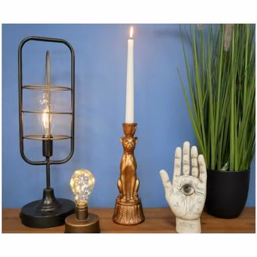 Gifts Direct 2 U Leopard Print Taper and Pillar Candle Holder in Bronze and Gold – 2