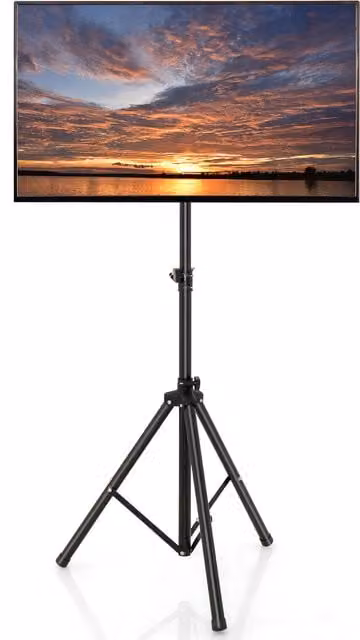 COSTWAY Black Metal LCD Flat Panel TV Tripod Stand