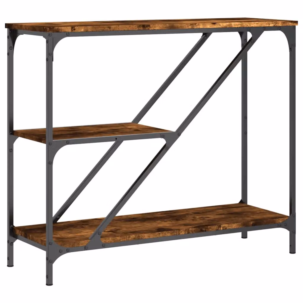 Berkfield Home Smoked Oak Console Table, Brown, W: 88.5 cm, D: 30 cm, H: 75 cm – 2