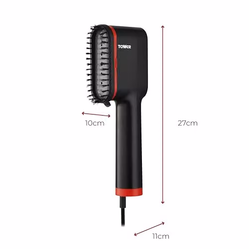 Tower Handheld Garment Steamer with Ceramic Soleplate and Brush Attachment, 1400W, Black and Red – 6