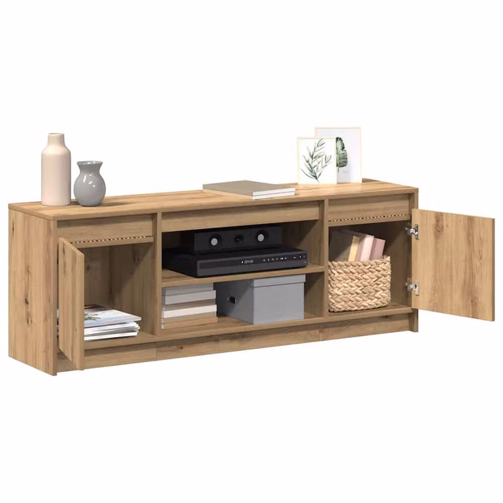 Berkfield Home Modern TV Cabinet with LED in Artisan Oak, Brown, W/D/H: 139.5 x 34 x 50 cm – 3