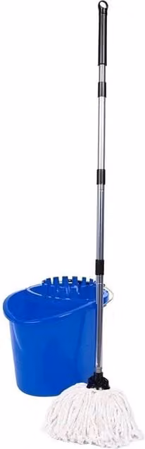 SPETLEK Classic Mop and Bucket Set, 12L Industrial Plastic, Blue