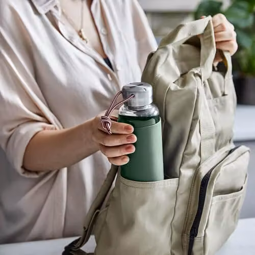 Black + Blum Glass Water Bottle in Green, 600ml – 9
