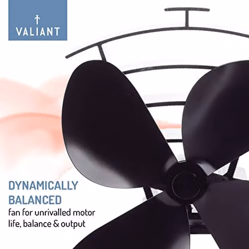 Vaillant Premium IV 4-Blade Heat Powered Stove Fan in Black – 6