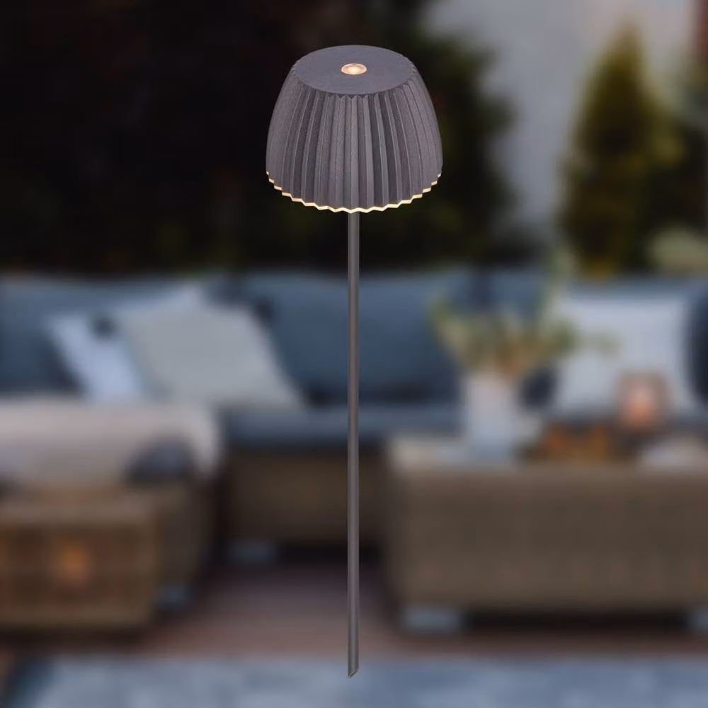 Briloner Anthracite 1.5W Rechargeable Touch LED Spike Light in Black – 2