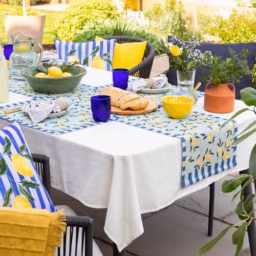 Riva Home Blue Striped Mediterranean Lemons Table Runner, W/D/H: 220 x 35 cm – 3