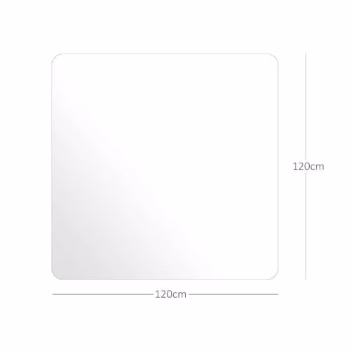 Nicoman Transparent Chair Mat for Hard Floors, Clear, W/D: 120 x 120 cm – 1