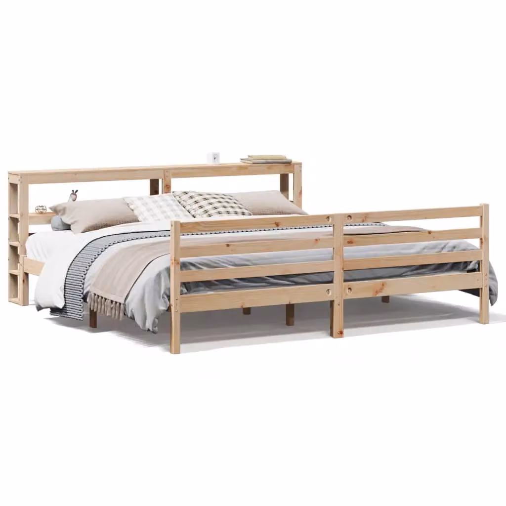 Berkfield Home Super King Bed Frame in Brown Solid Pine Wood, W/D/H: 180 x 200 cm – 2