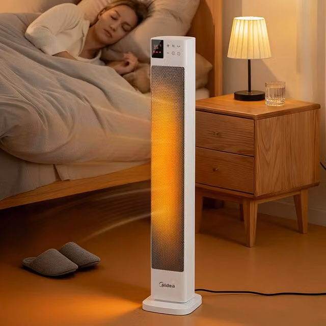 Living Star White Ceramic Fan Heater with Remote Control and Safety Protection