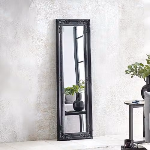Julian Bowen Palais Full Length Wall Mounted Mirror in Black, W/H: 40 x 130 cm – 1