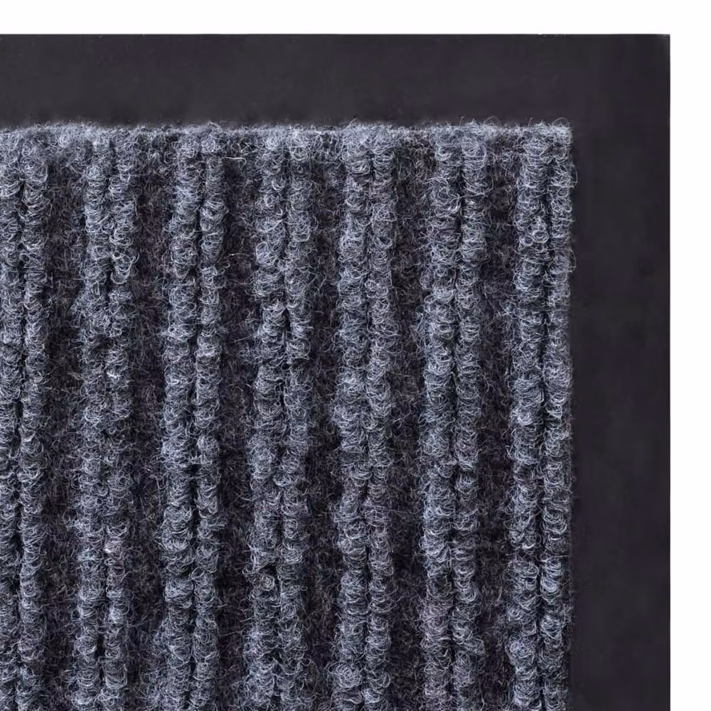 Berkfield Home Grey PVC and Polyester Door Mats, 2 Pack, W: 90 cm, D: 60 cm – 2