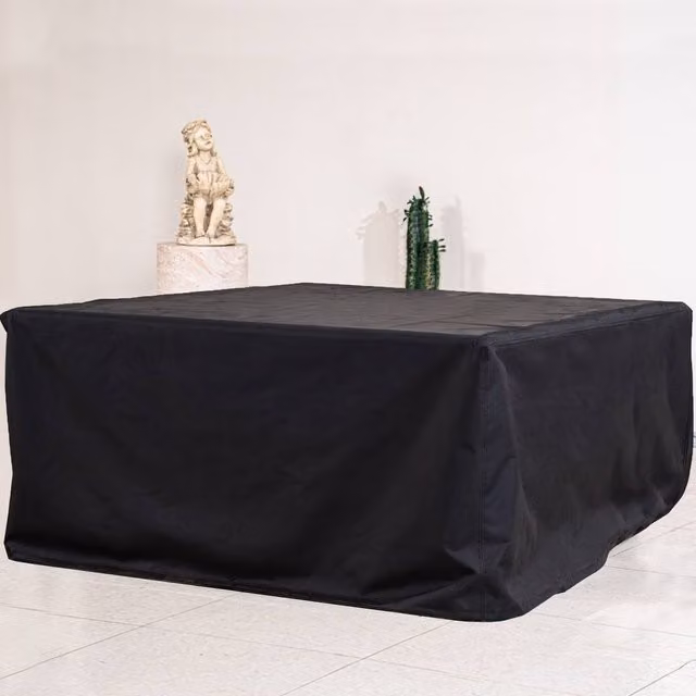 Direct Wicker Black 4 Seat Cube Garden Protective Cover W/D/H: 129 x 129 x 73 cm – 1