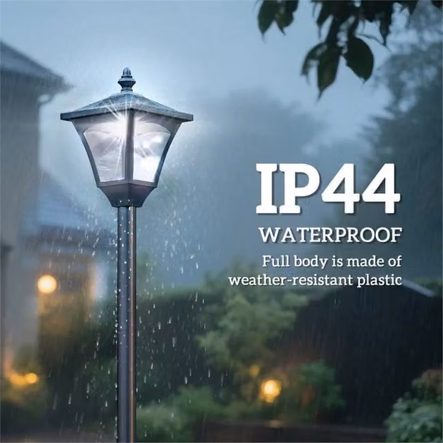 Nordara Black Solar Post Light Outdoor Garden Lantern, Height: 100 cm