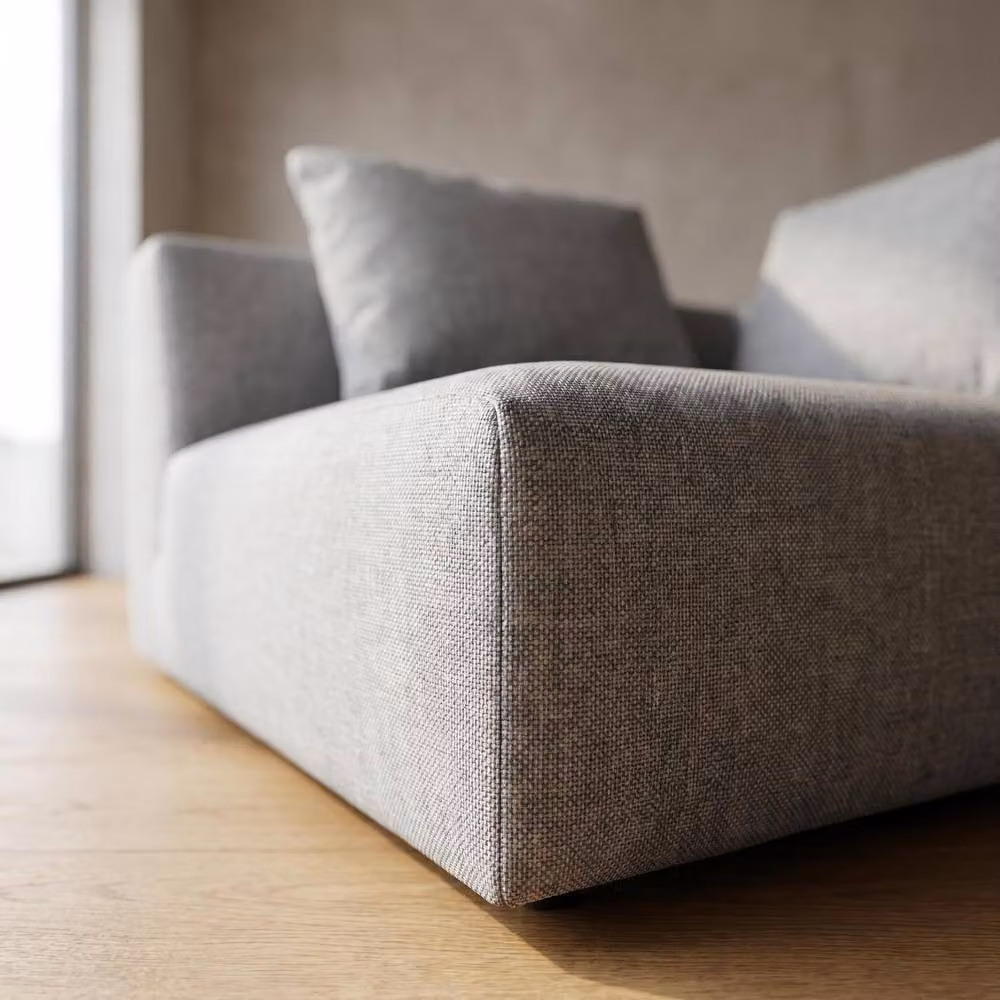 Abakus Direct Tokyo Corner Seat in Grey Brushed Tweed Fabric with Deep Seat – 4