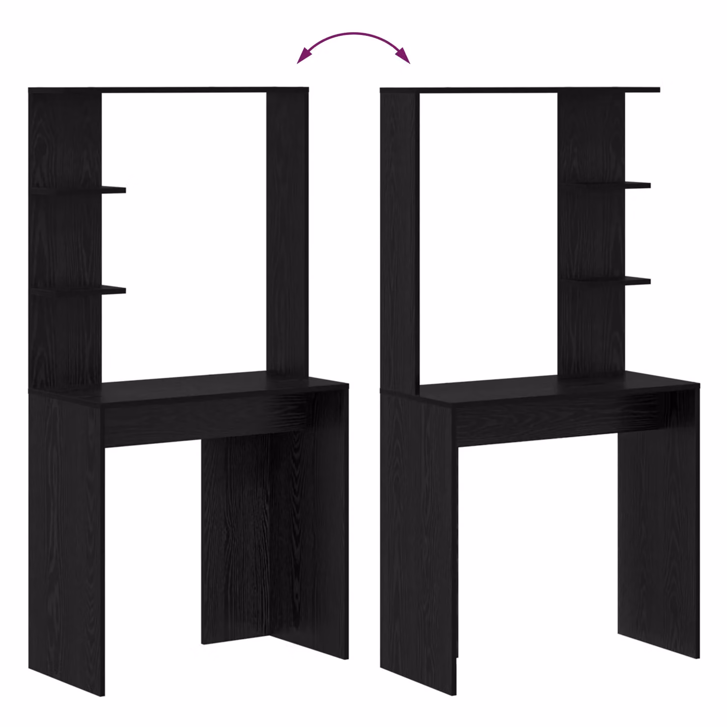 Berkfield Home Black Oak Computer Desk in Black Oak Solid Wood and MDF – 5