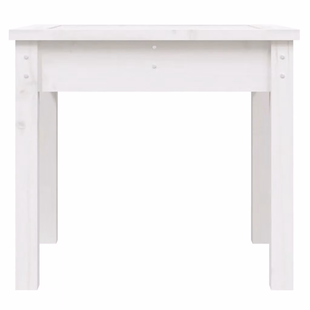Berkfield Home Rustic White Solid Wood Pine Garden Bench W/D/H: 50 x 44 x 45 cm
