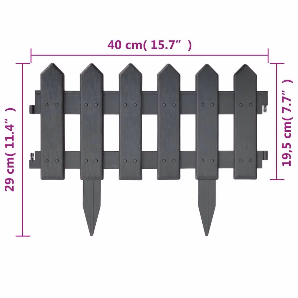 Berkfield Home Lawn Edging, 25 Pieces, Anthracite – 5
