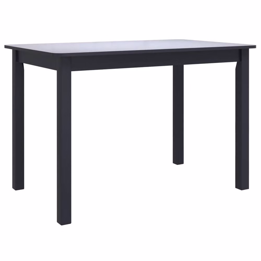 Berkfield Home Modern Black Rectangular Dining Table in Lacquered Rubberwood, W/D/H: 114 x 71 x 75 cm – 3