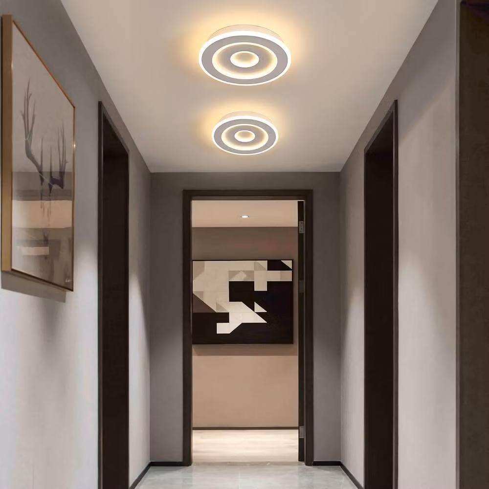 Goeco Modern Round LED Ceiling Light in White, 28W, 3000K Warm White – 3