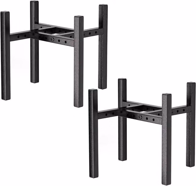 Kelvenix 2 Pack Adjustable Metal Plant Stands in Matt Black